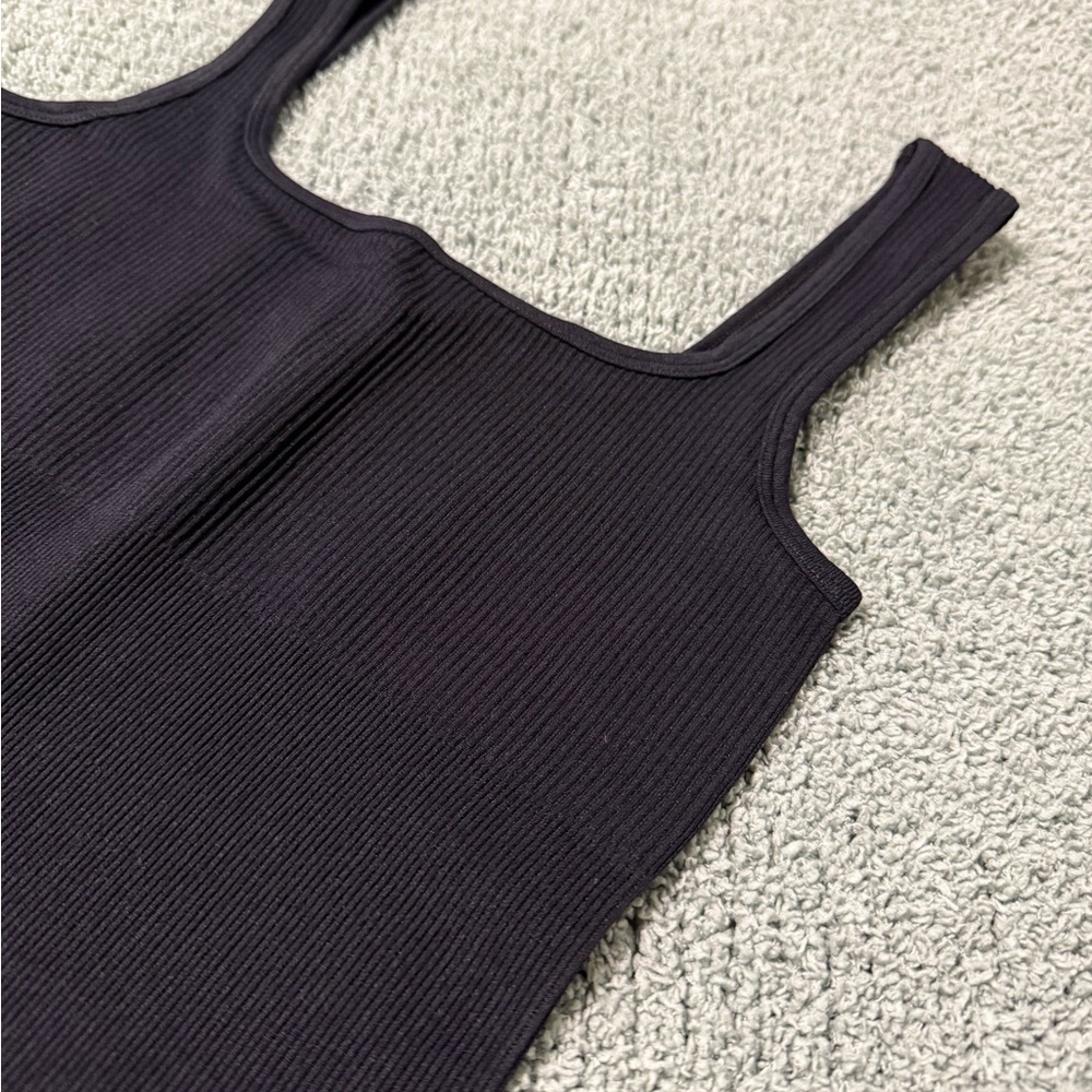 Sleek Black Ribbed Women's Bodysuit